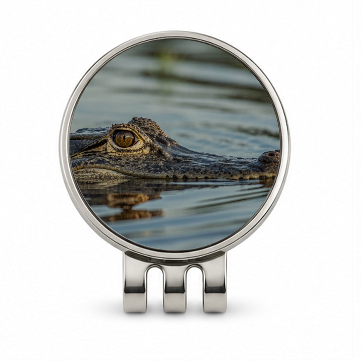 Crocodile In Water Wildlife Golf Hat Clip with Ball Marker