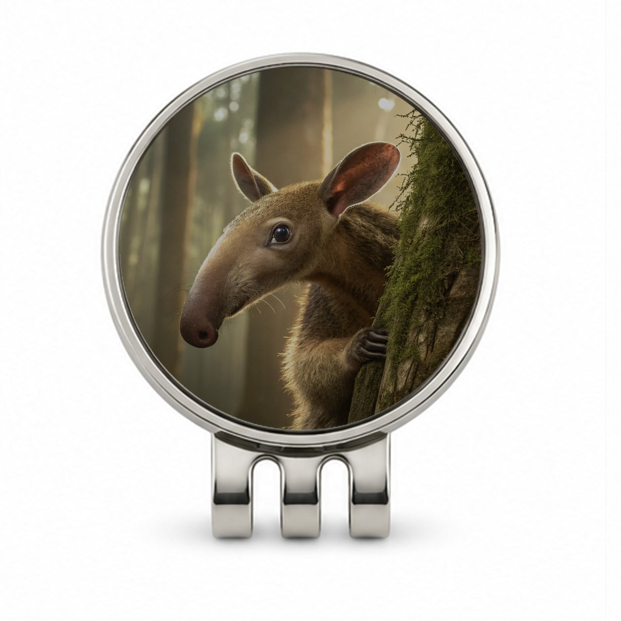 Curious Anteater Nature Photo Golf Hat Clip with Ball Marker