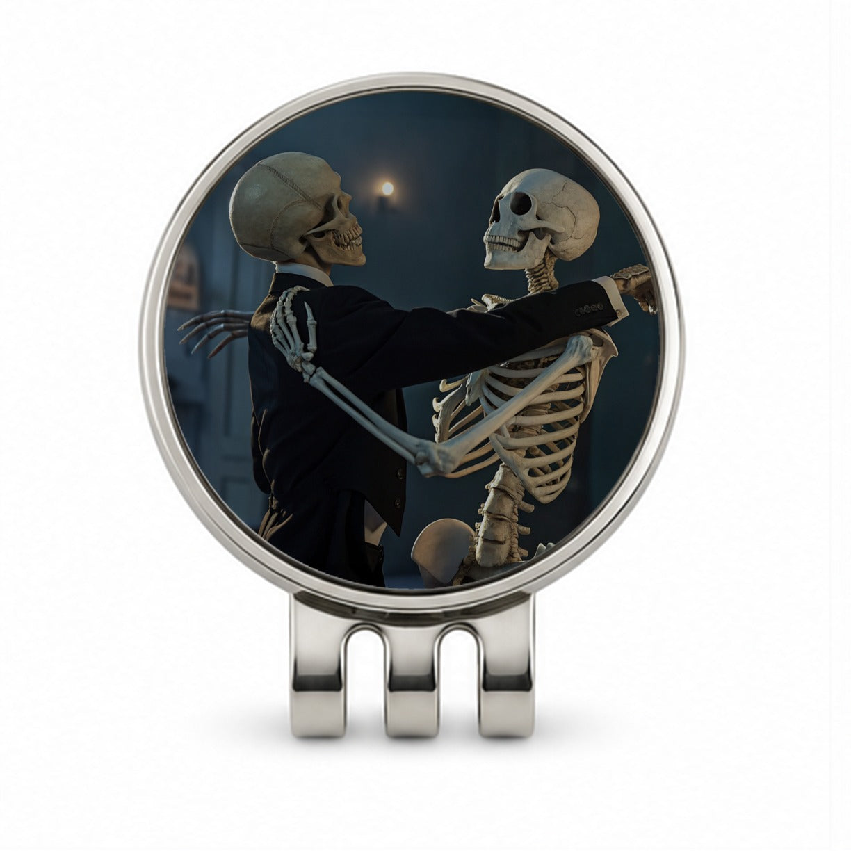 Dancing Skeleton Couple Halloween Golf Hat Clip with Ball Marker