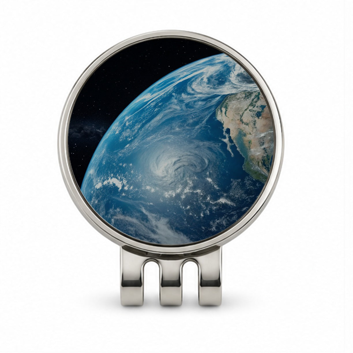 Earth from Space Golf Hat Clip with Ball Marker