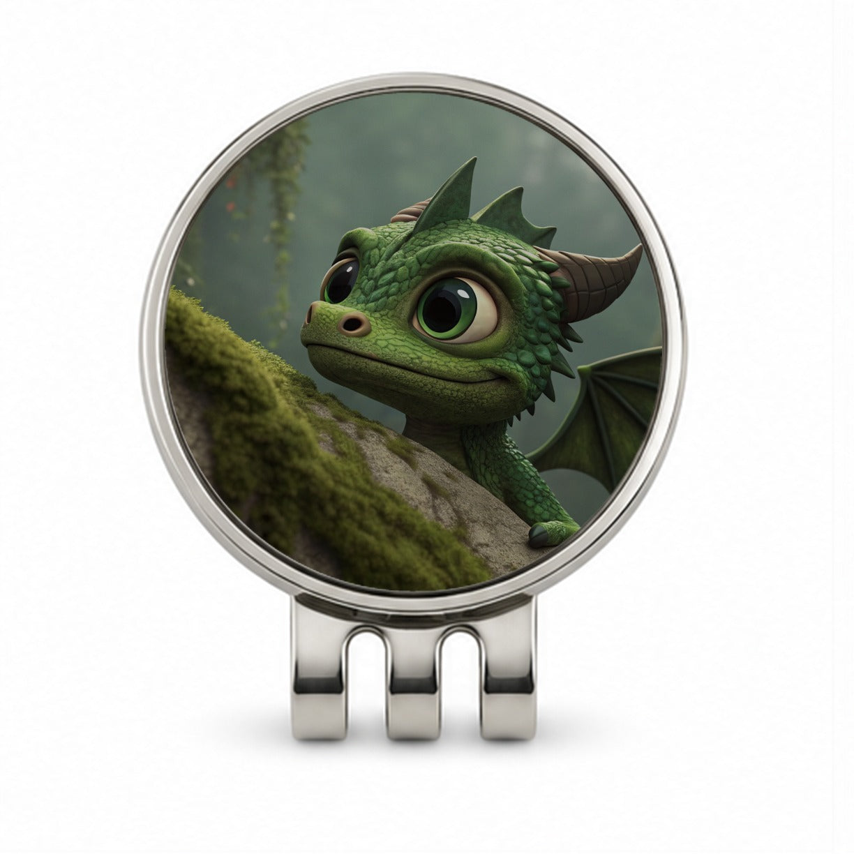 Fantasy Dragon Forest Nature Golf Hat Clip with Ball Marker