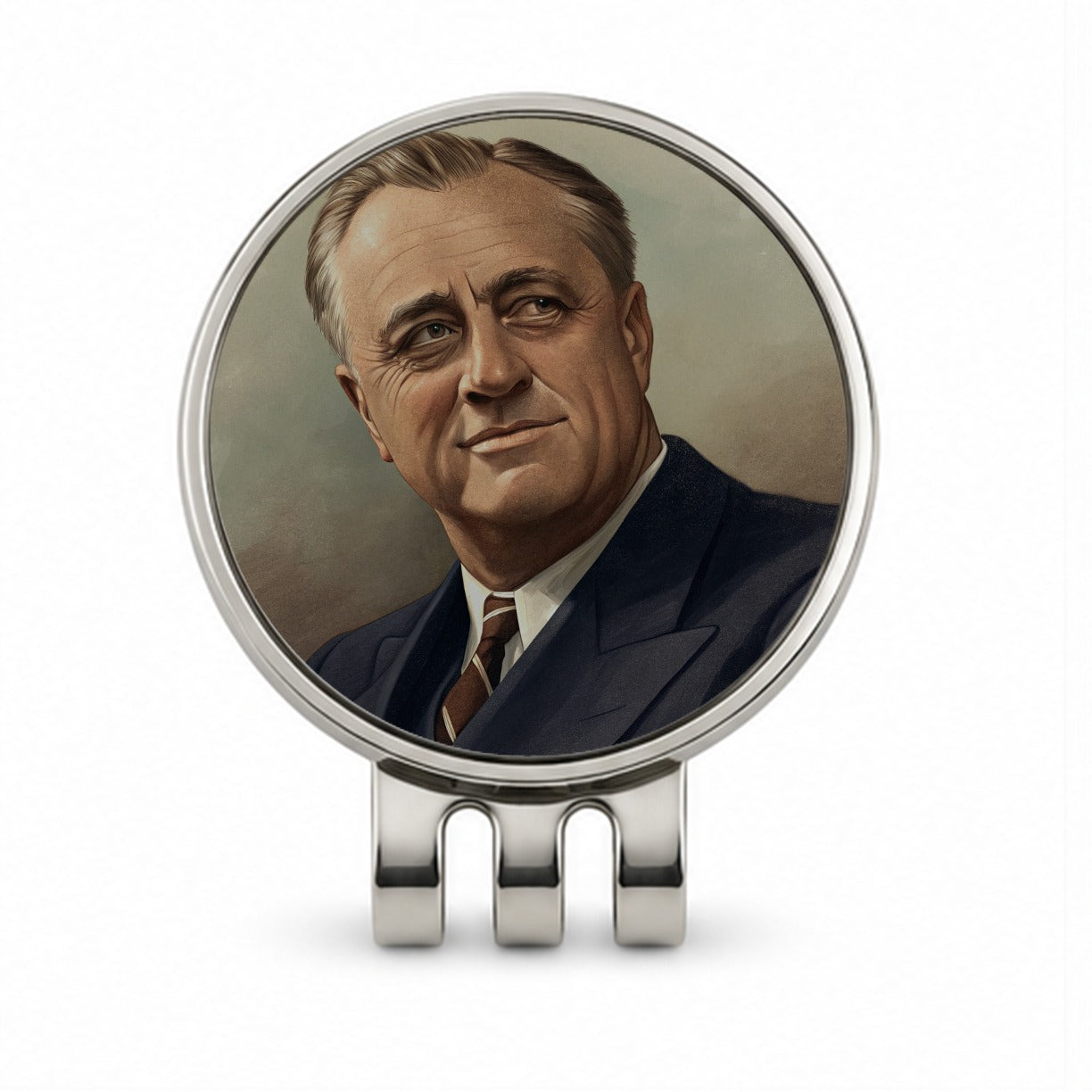 Franklin D Roosevelt President Golf Hat Clip with Ball Marker