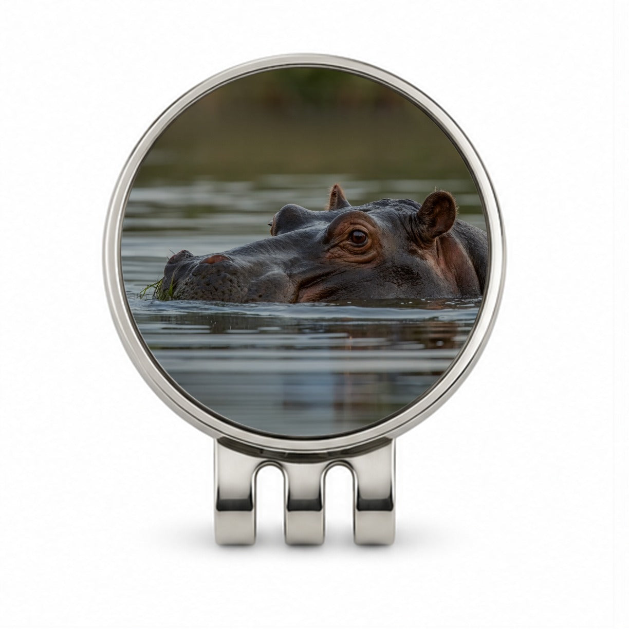 Hippo River Safari Wildlife Africa Golf Hat Clip with Ball Marker