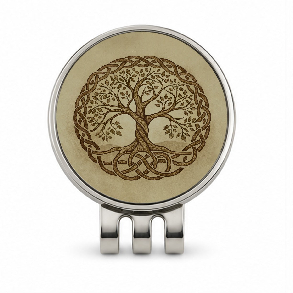 Irish Celtic Tree of Life Golf Hat Clip with Ball Marker