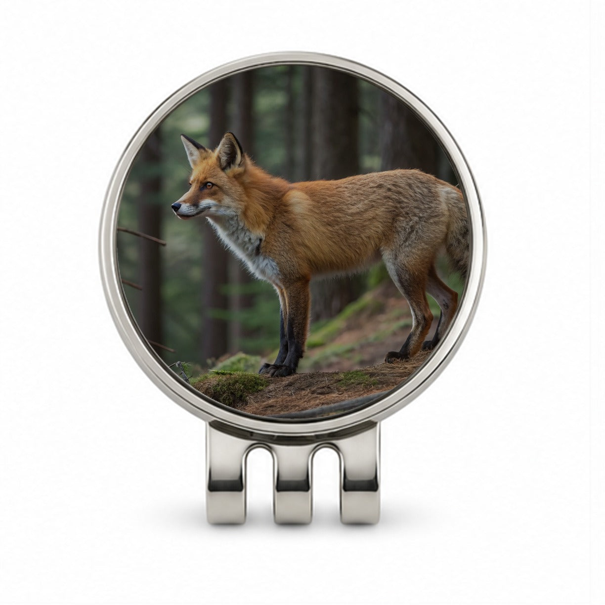Japanese Fox Forest Golf Hat Clip with Ball Marker
