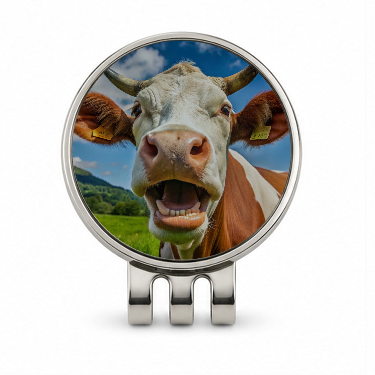 Laughing Cow Farm Golf Hat Clip with Ball Marker