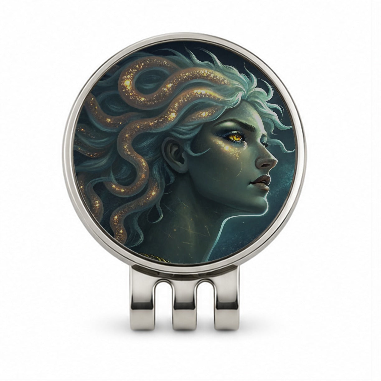 Medusa Greek Mythology Golf Hat Clip with Ball Marker