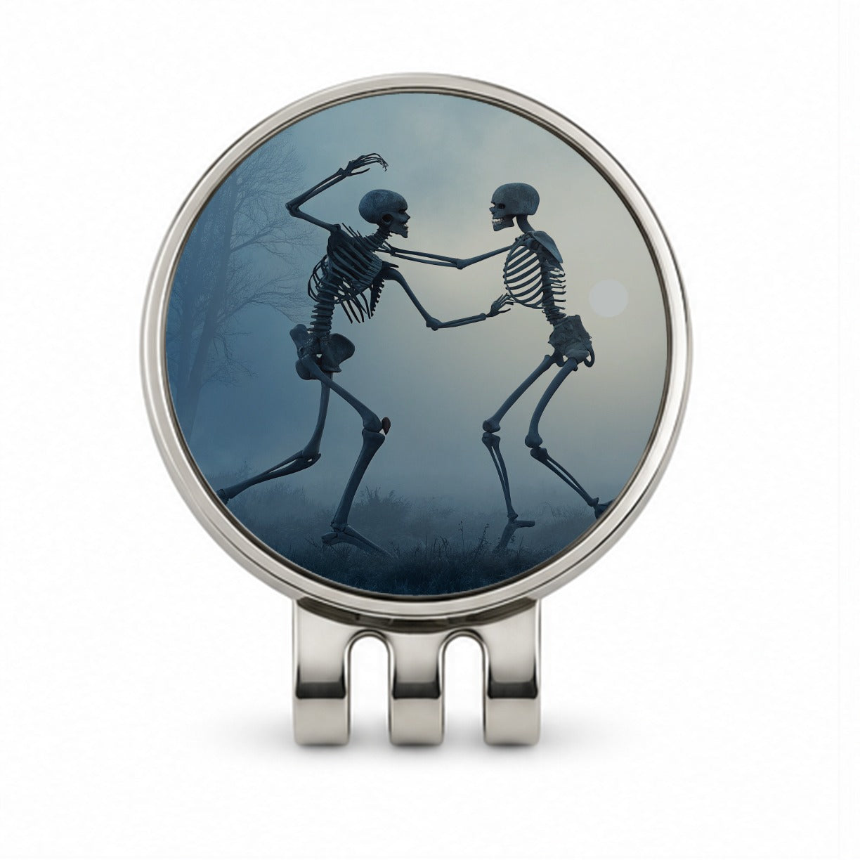 Misty Dancing Skeleton Couple Golf Hat Clip with Ball Marker