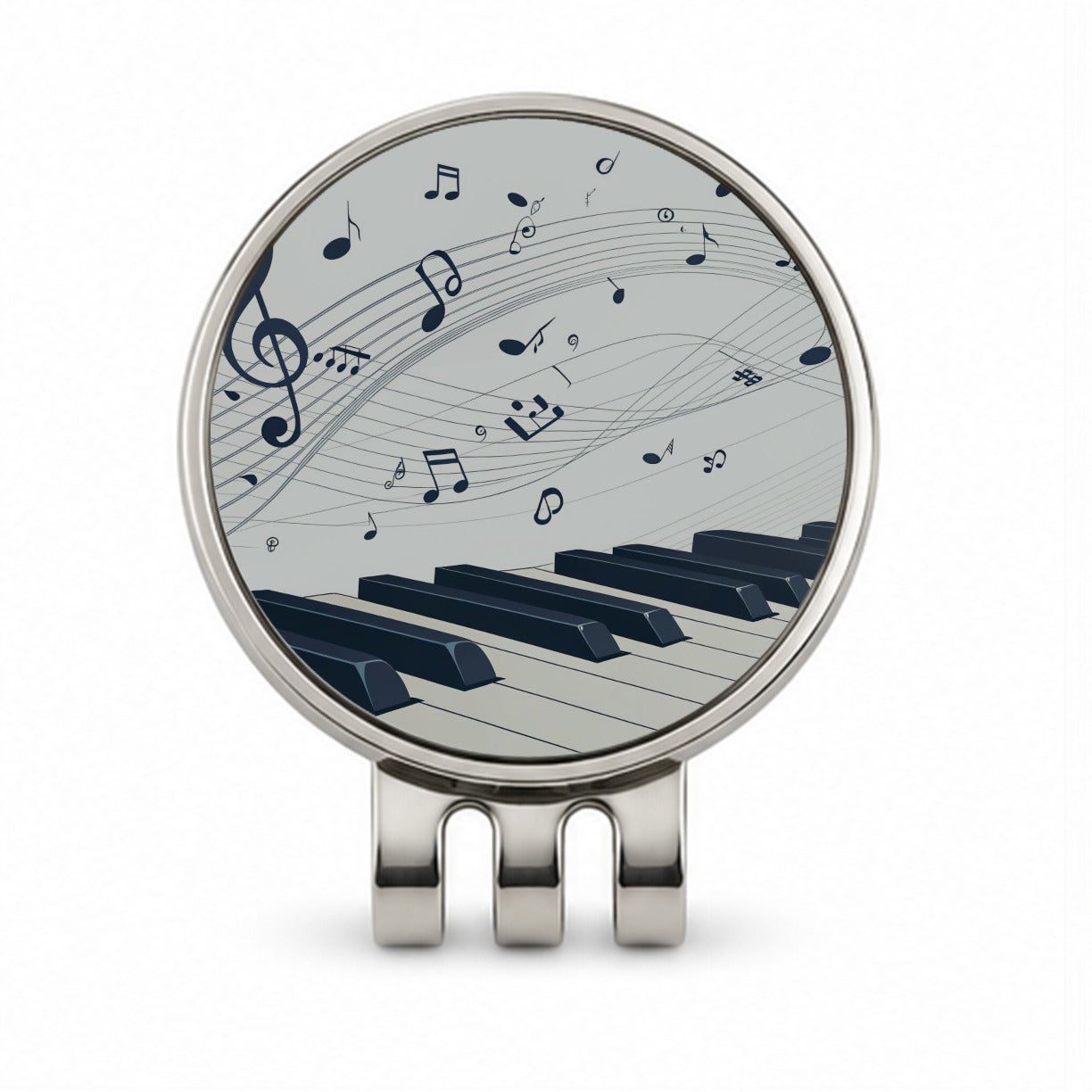 Piano Keys Musical Notes In Motion Golf Hat Clip with Ball Marker