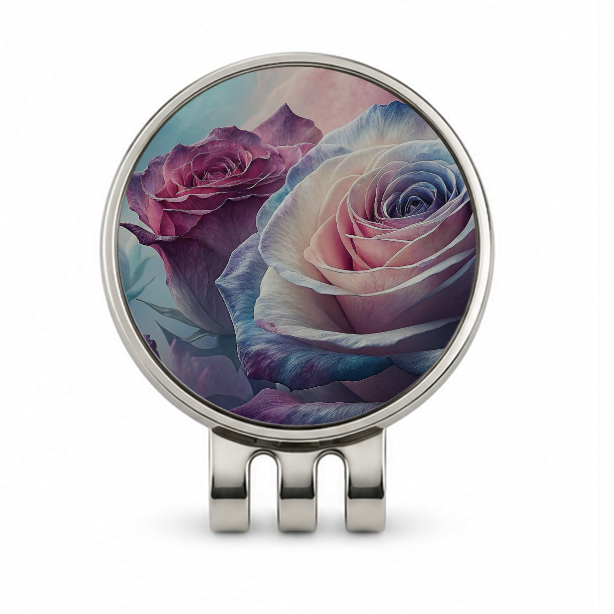 Roses Flowers Blooms Golf Hat Clip with Ball Marker
