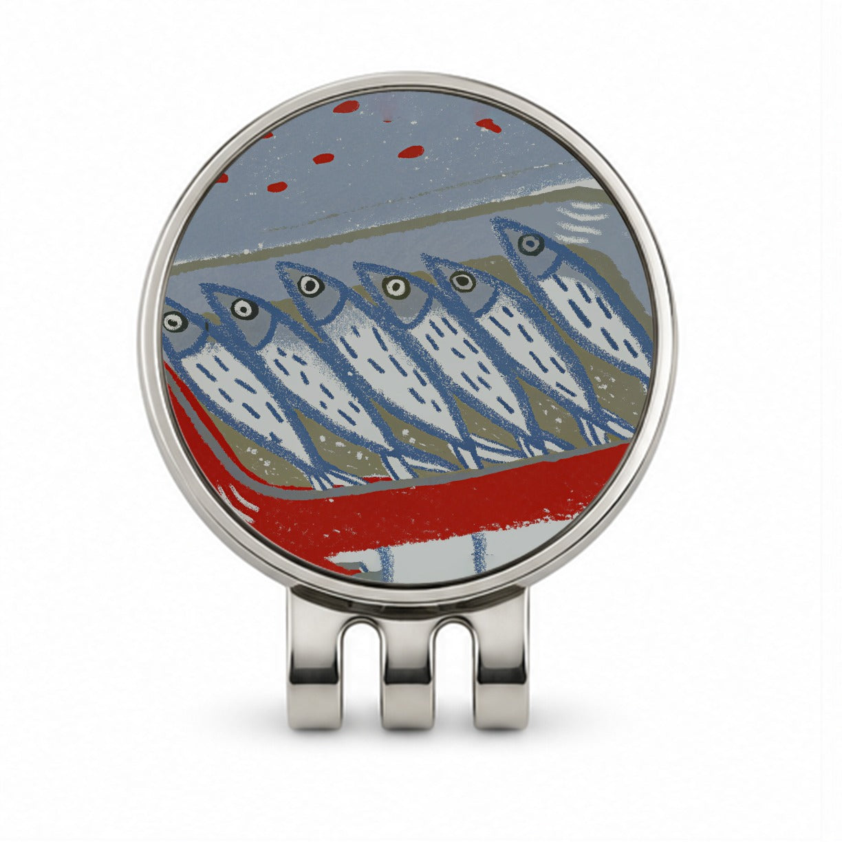 Sardines Fish In Tin Golf Hat Clip with Ball Marker