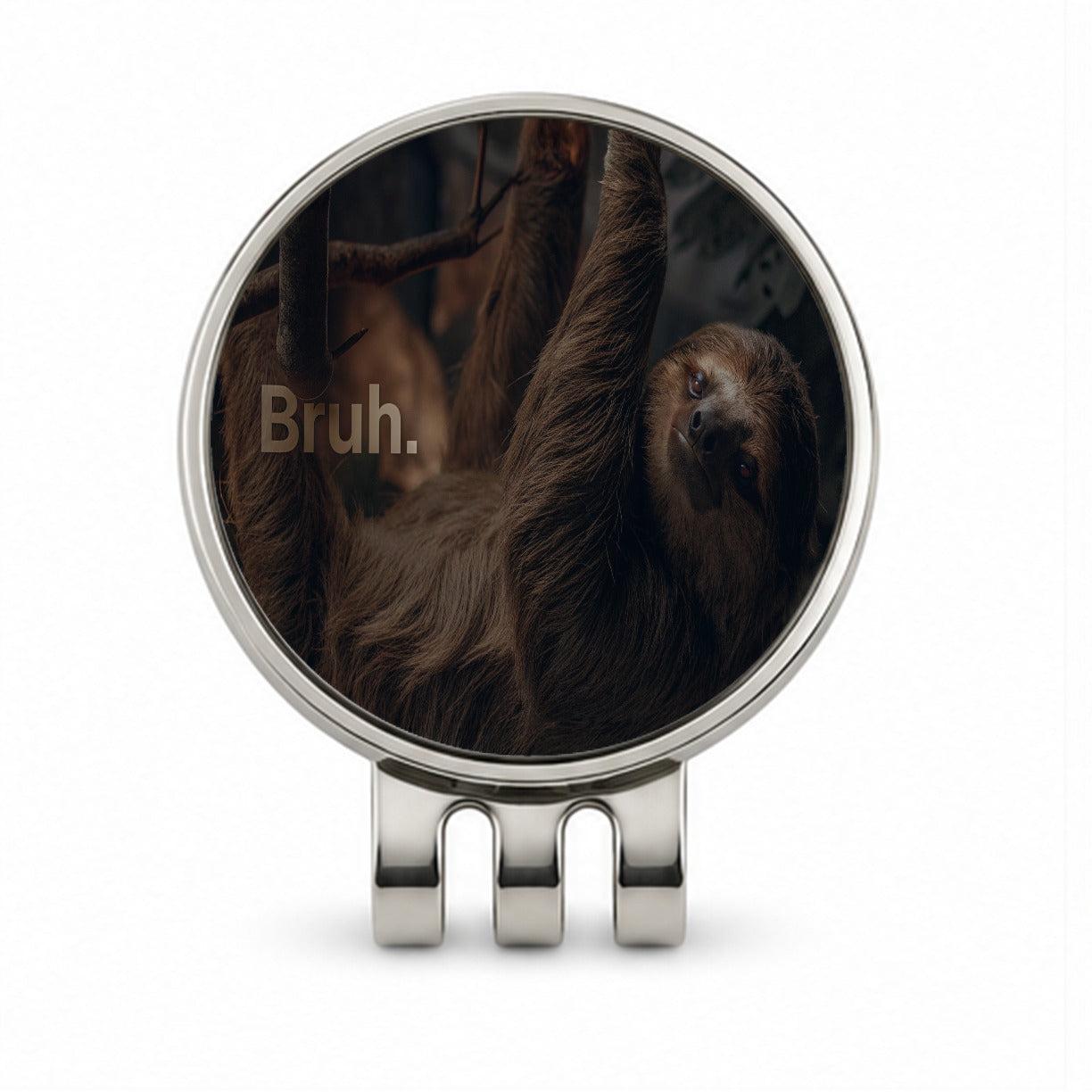 Sloth Saying Bruh Funny Golf Hat Clip with Ball Marker