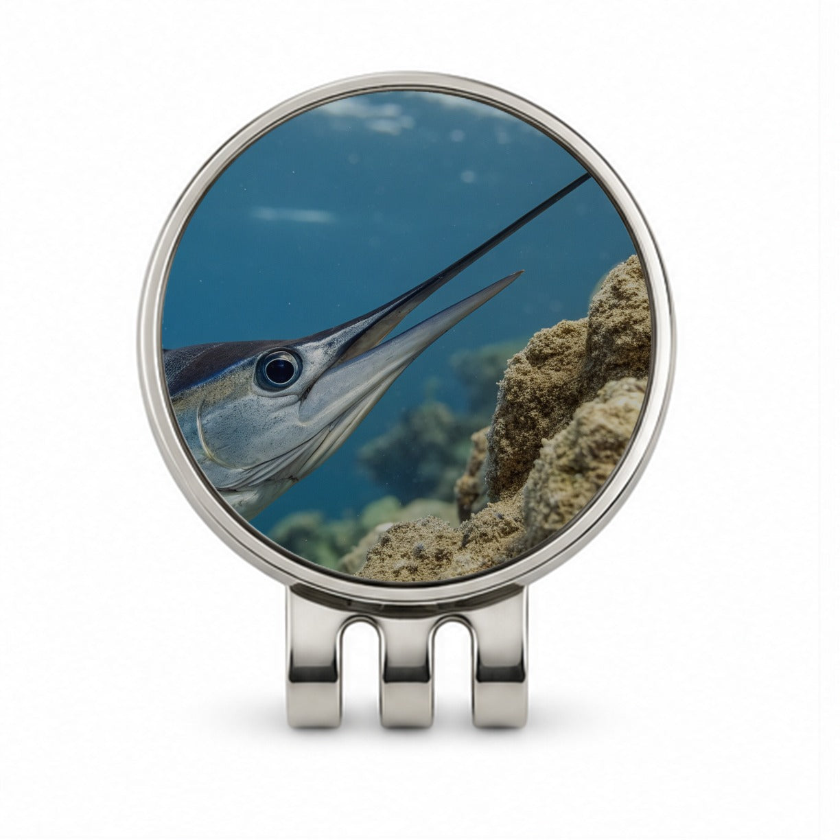 Swordfish Deep Sea Reef Golf Hat Clip with Ball Marker