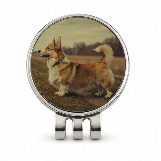 Vintage Welsh Corgi Dog Golf Hat Clip with Ball Marker