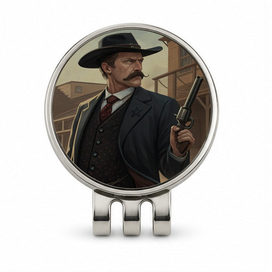 Wyatt Earp Frontier Gunslinger Golf Hat Clip with Ball Marker