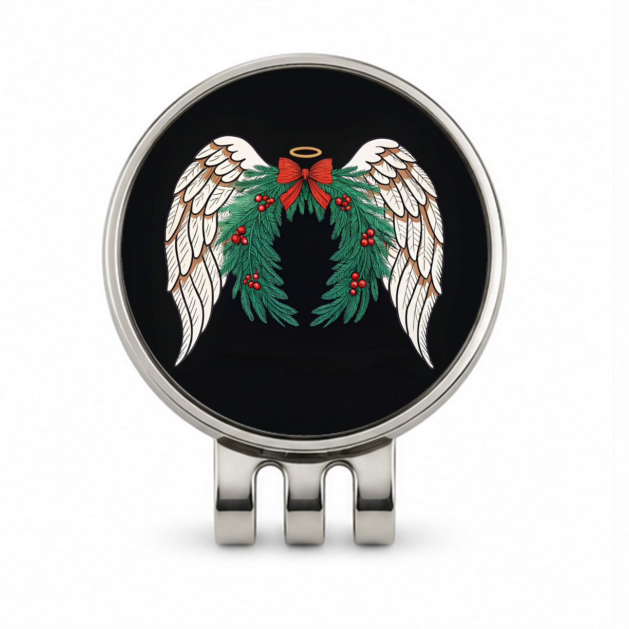 Angel Wings Christmas Golf Hat Clip with Ball Marker