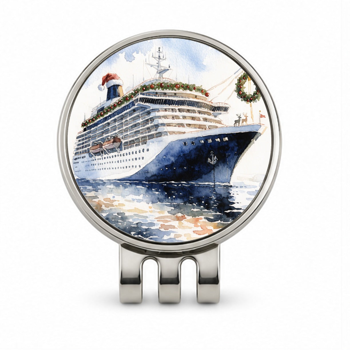 Christmas Cruse Ship Vacation Golf Hat Clip with Ball Marker