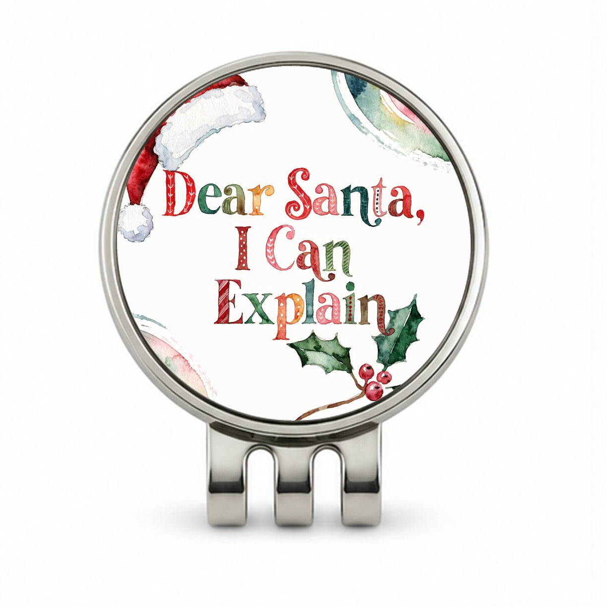 Dear Santa I Can Explain Christmas Funny Golf Hat Clip with Ball Marker