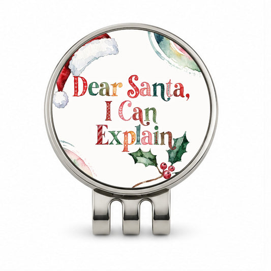 Dear Santa I Can Explain Christmas Funny Golf Hat Clip with Ball Marker