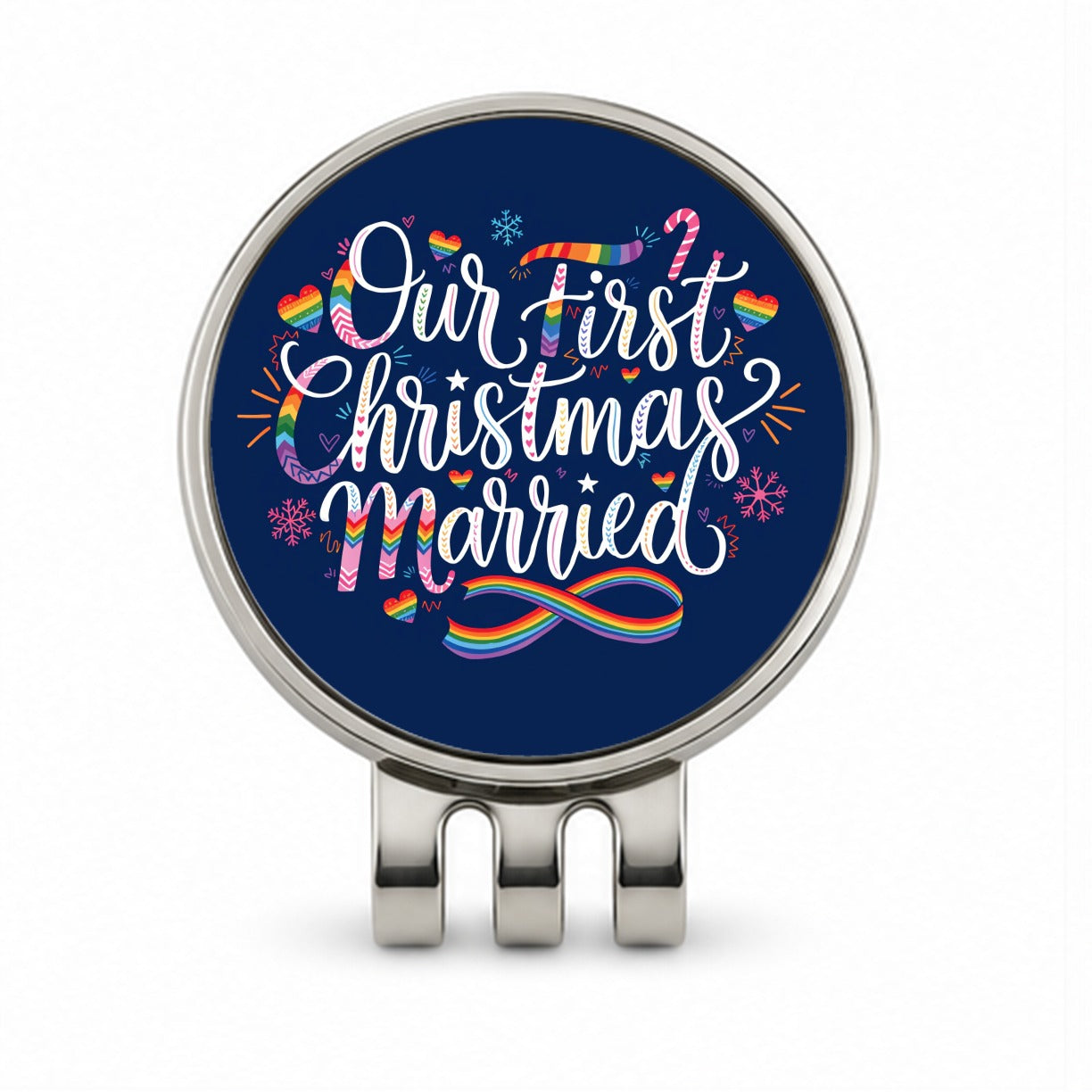 First Christmas Married Pride LGBTQ Golf Hat Clip with Ball Marker
