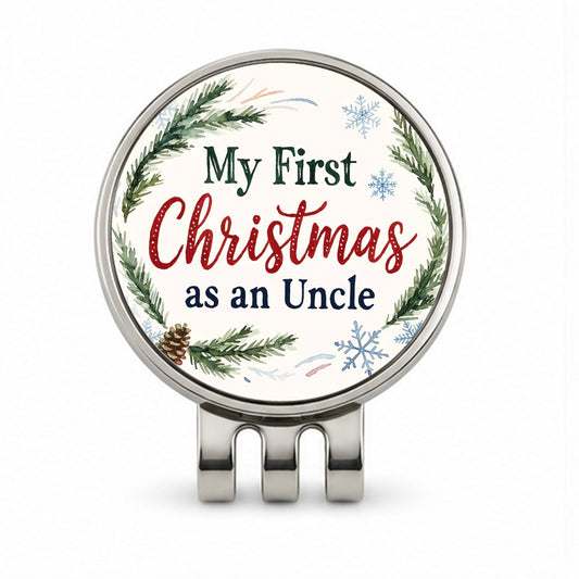 First Christmas Uncle Golf Hat Clip with Ball Marker