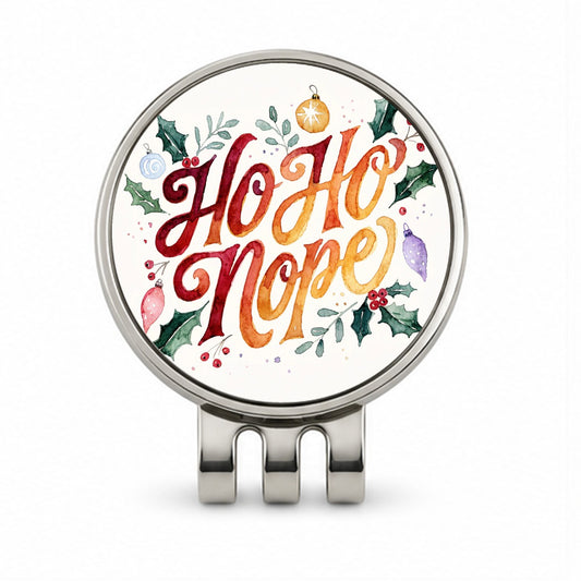 Ho Ho Nope Christmas Funny Golf Hat Clip with Ball Marker