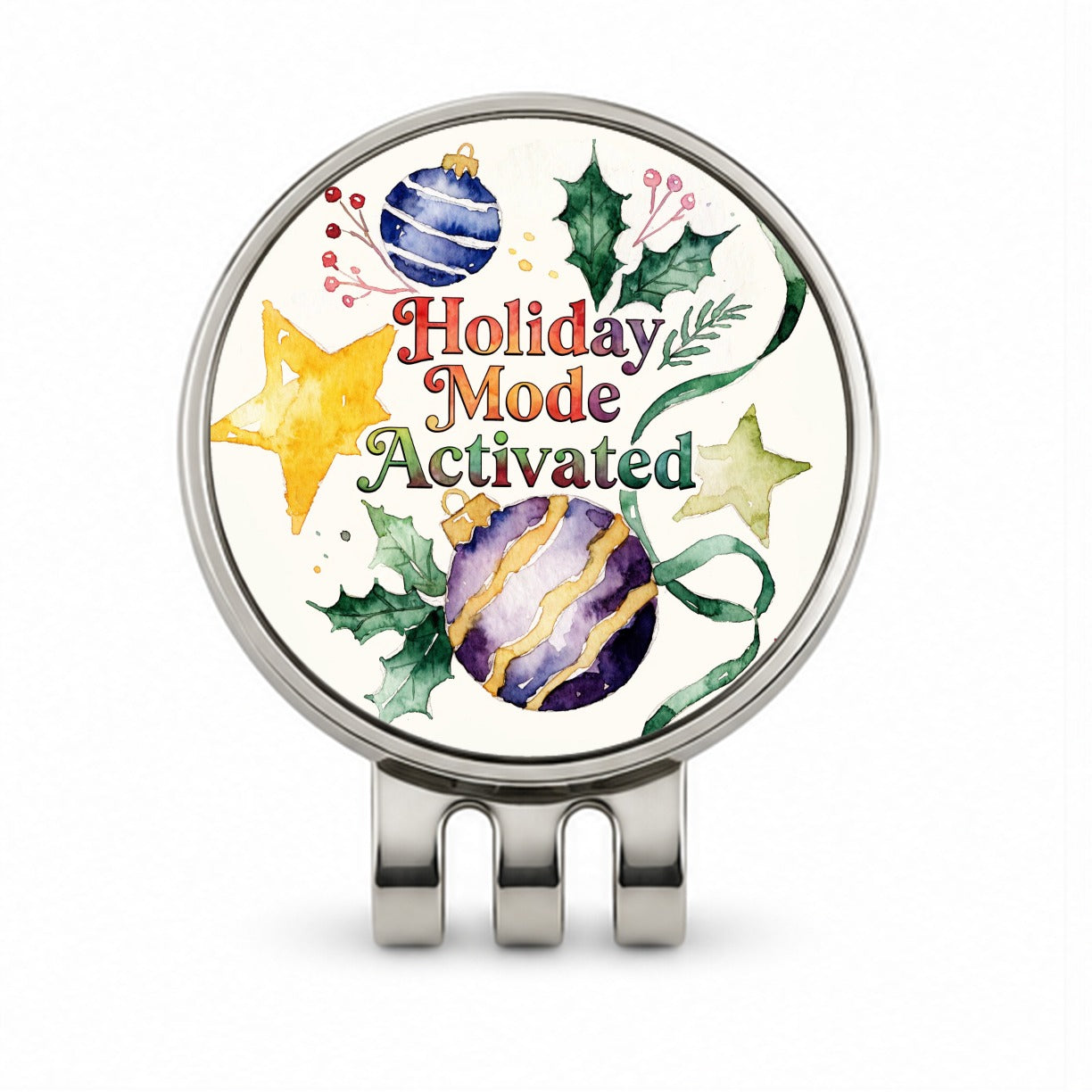Holiday Mode Activated Christmas Funny Golf Hat Clip with Ball Marker