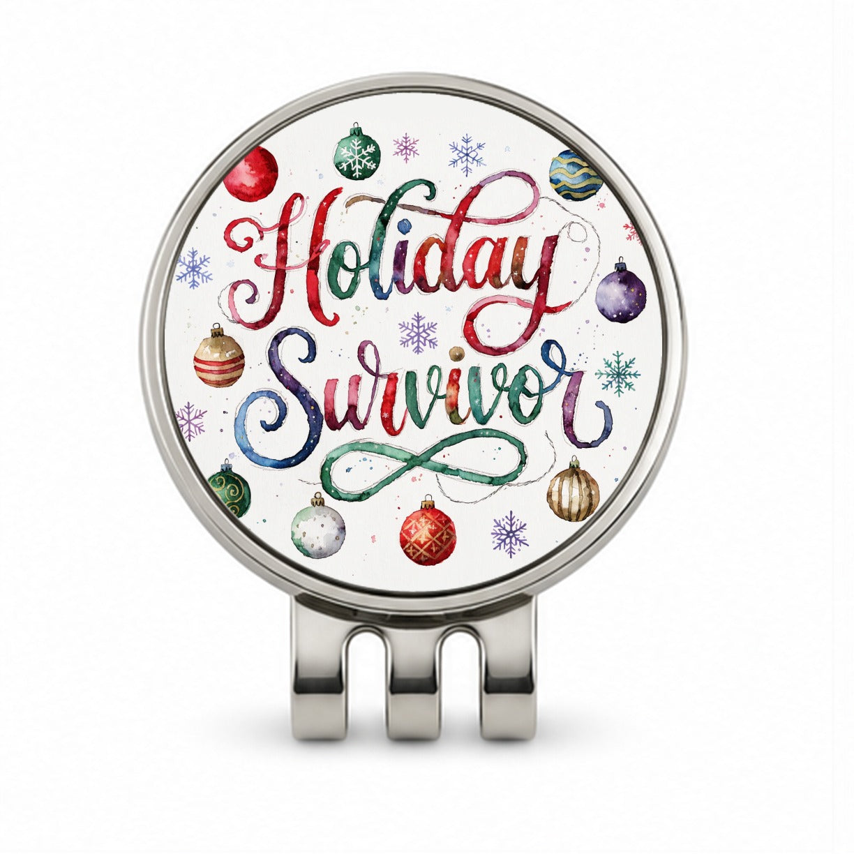Holiday Survivor Christmas Funny Golf Hat Clip with Ball Marker