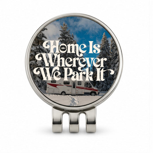 Home Wherever Park It RV Camper Funny Winter Golf Hat Clip with Ball Marker