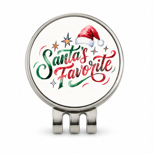 Santa's Favorite Christmas Funny Red Green Golf Hat Clip with Ball Marker