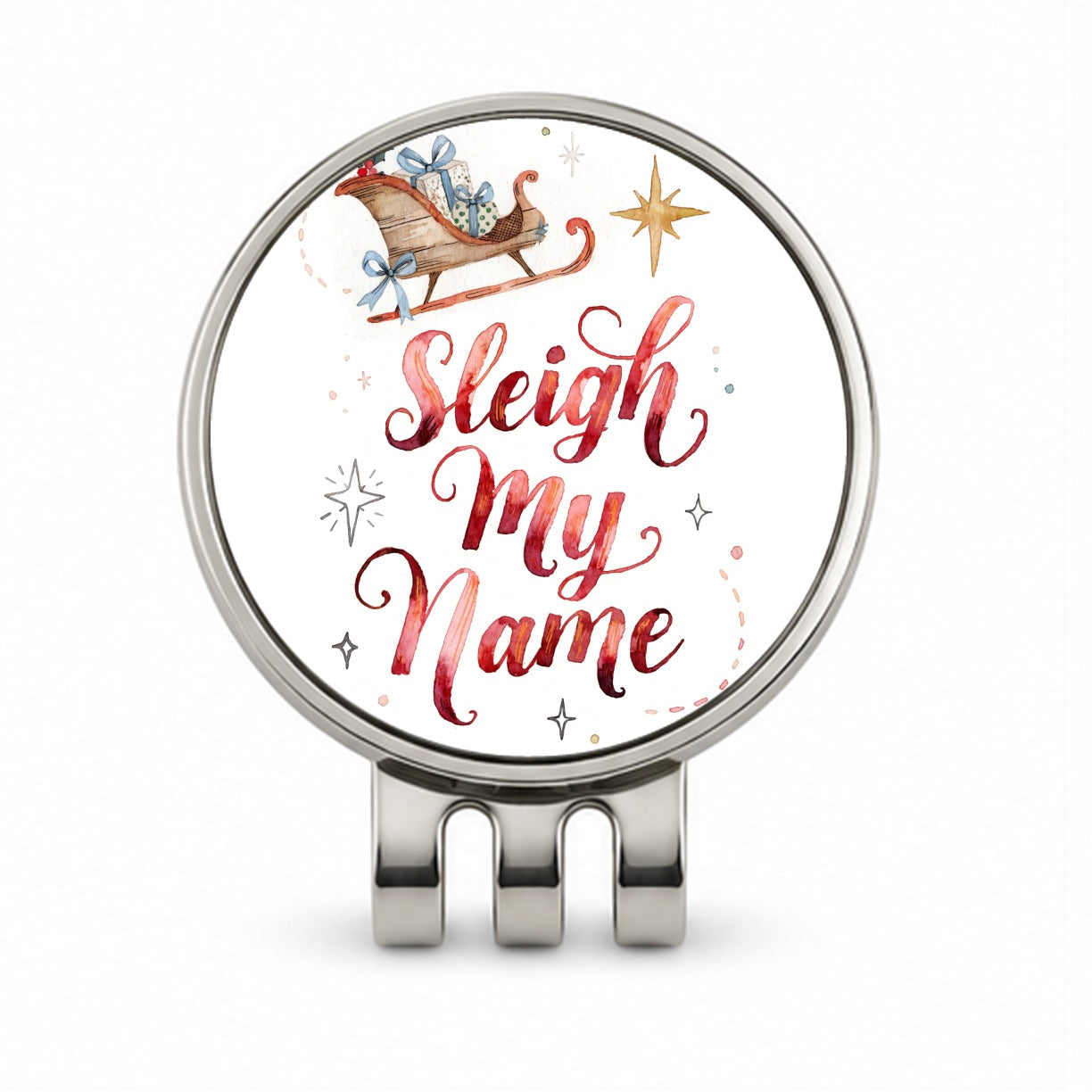 Sleigh Say My Name Christmas Golf Hat Clip with Ball Marker