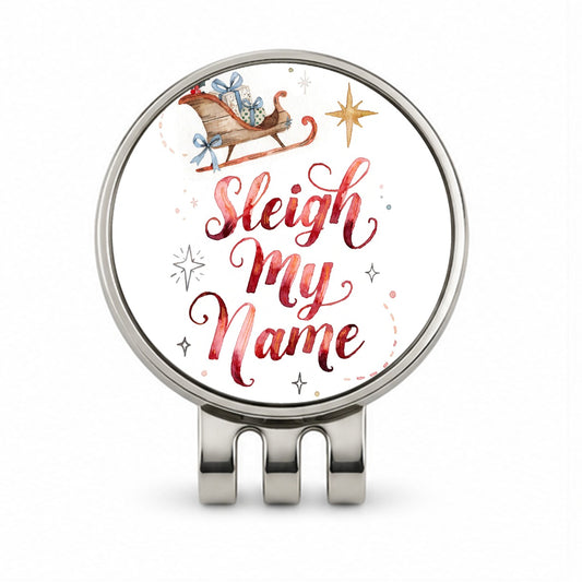 Sleigh Say My Name Christmas Golf Hat Clip with Ball Marker