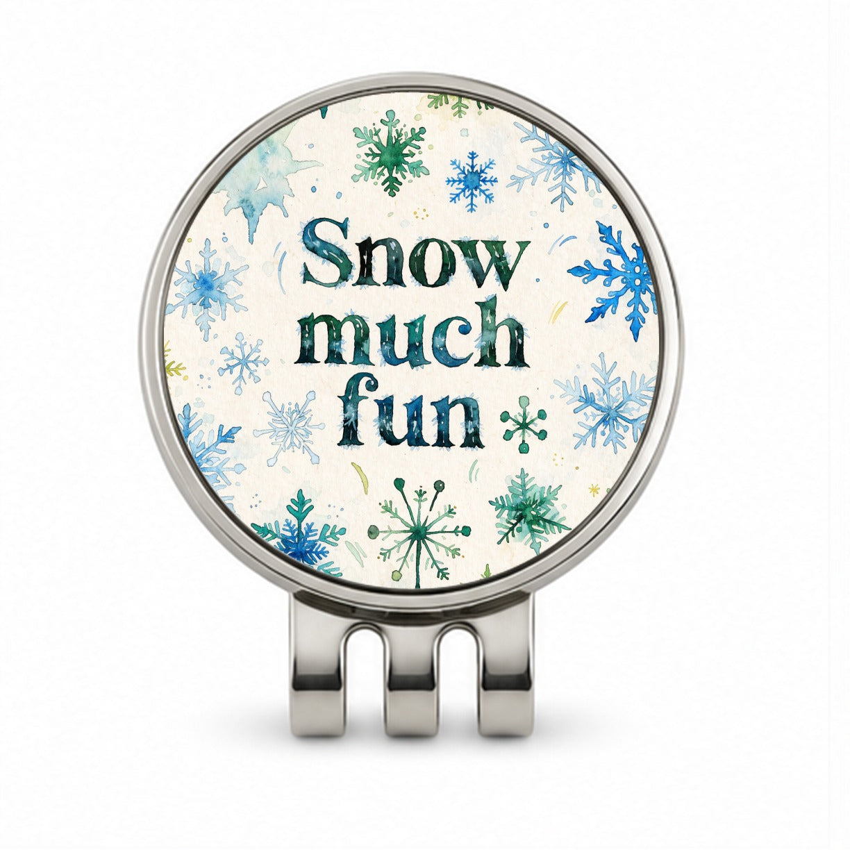 Snow So Much Fun Winter Snowflakes Golf Hat Clip with Ball Marker