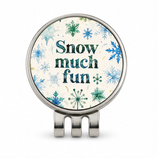 Snow So Much Fun Winter Snowflakes Golf Hat Clip with Ball Marker