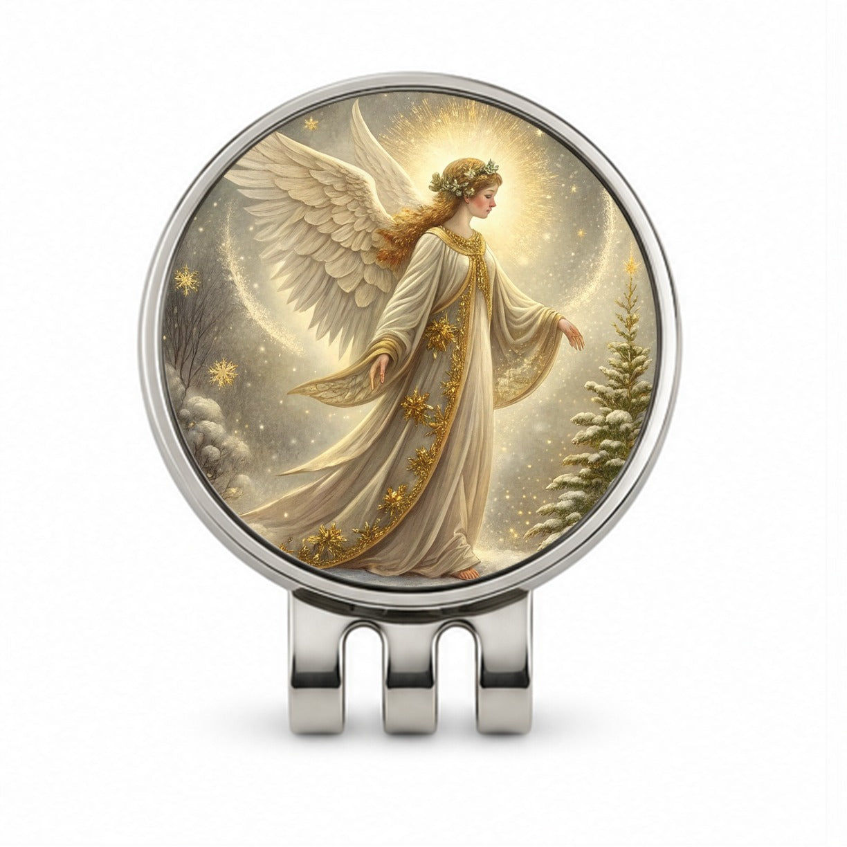 Vintage Christmas Angel Elegant Golf Hat Clip with Ball Marker