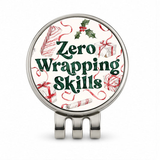 Zero Wrapping Skills Christmas Funny Red Green Golf Hat Clip with Ball Marker