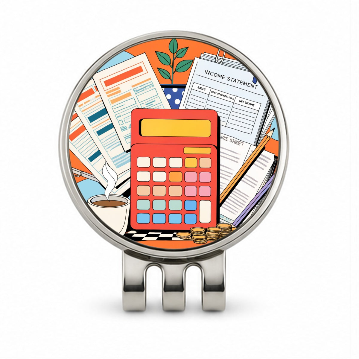 Accountant Bookkeeper Golf Hat Clip with Ball Marker