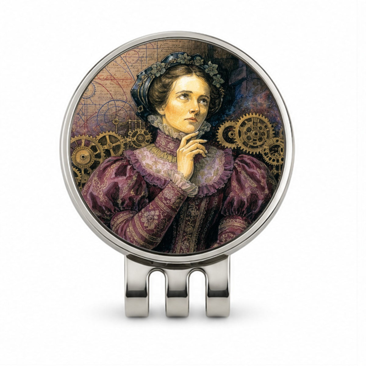 Ada Lovelace Mathematician Golf Hat Clip with Ball Marker