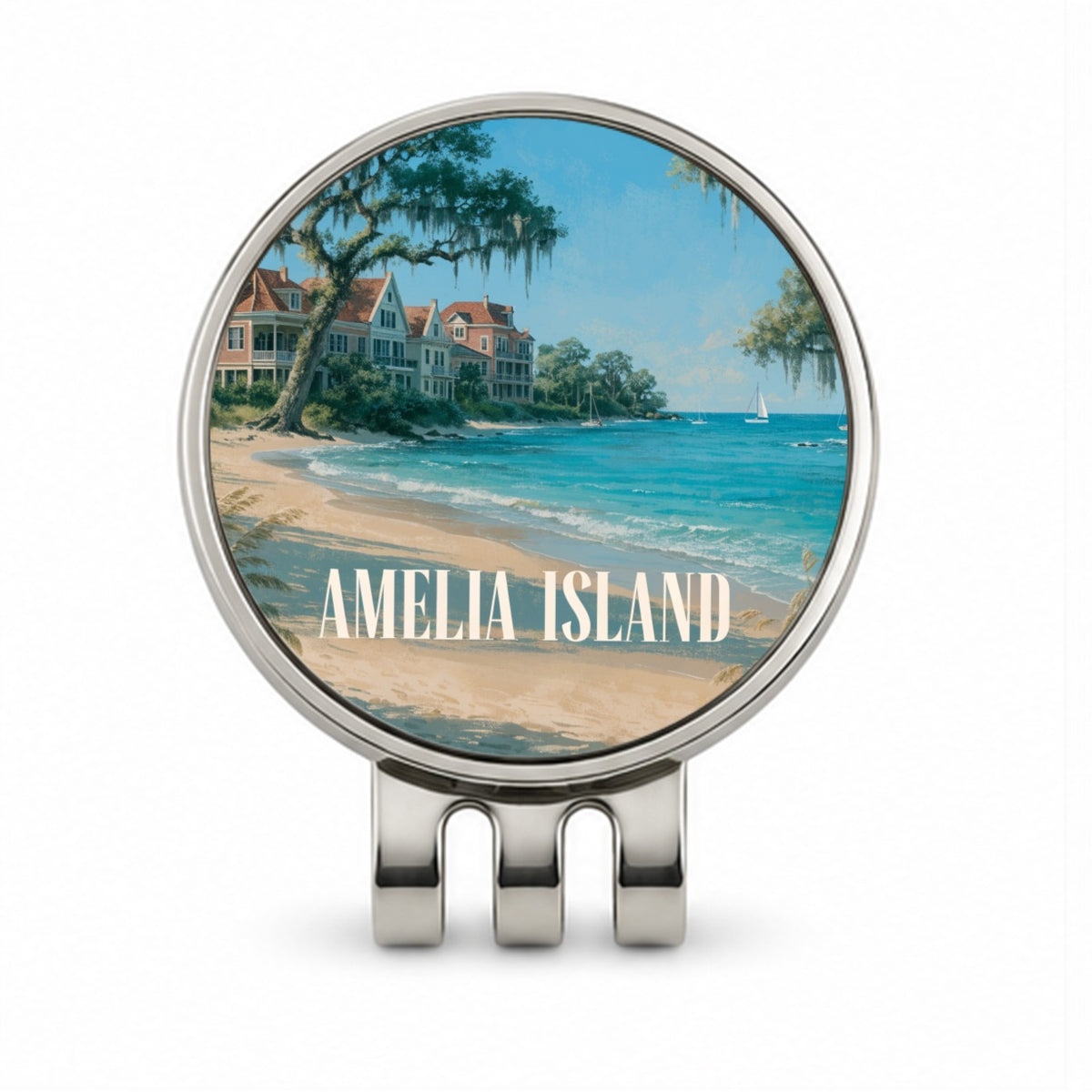 Amelia Island Florida Travel Golf Hat Clip with Ball Marker