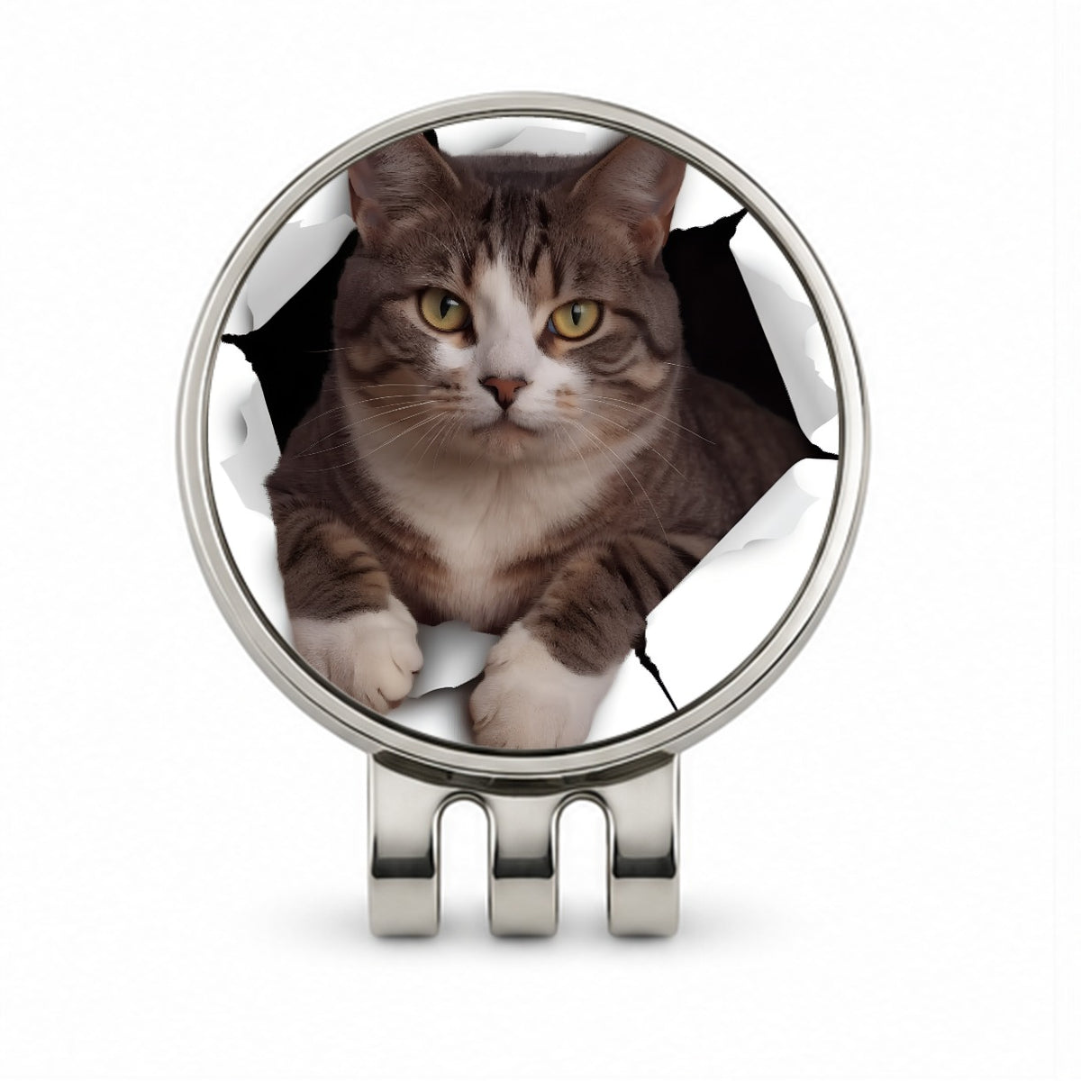 American Shorthaired Cat Breakout Golf Hat Clip with Ball Marker