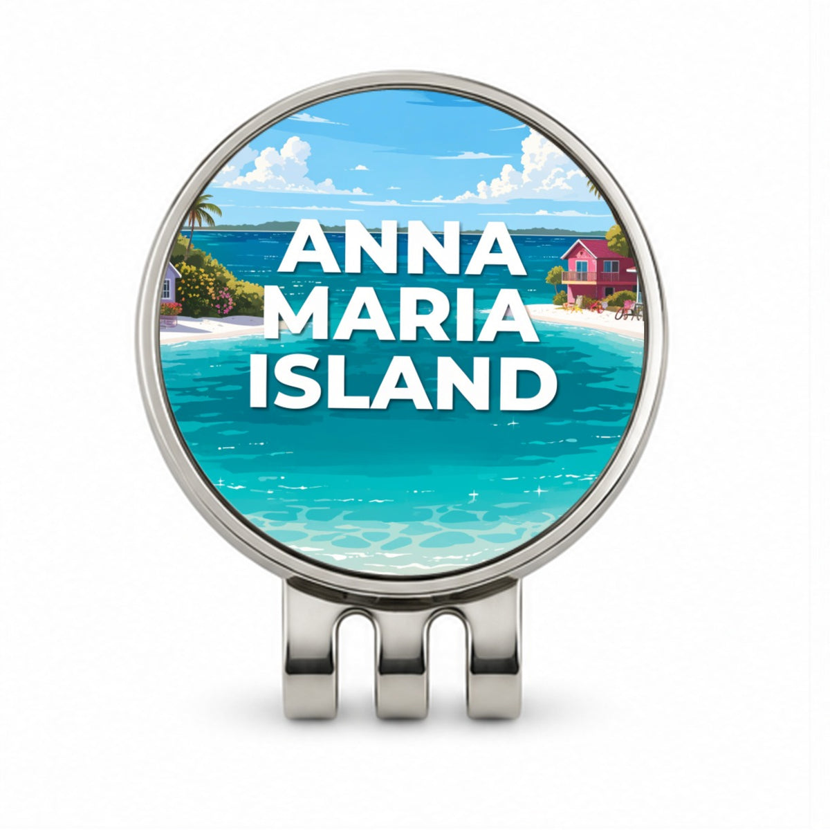 Anna Maria Island Florida Travel Golf Hat Clip with Ball Marker
