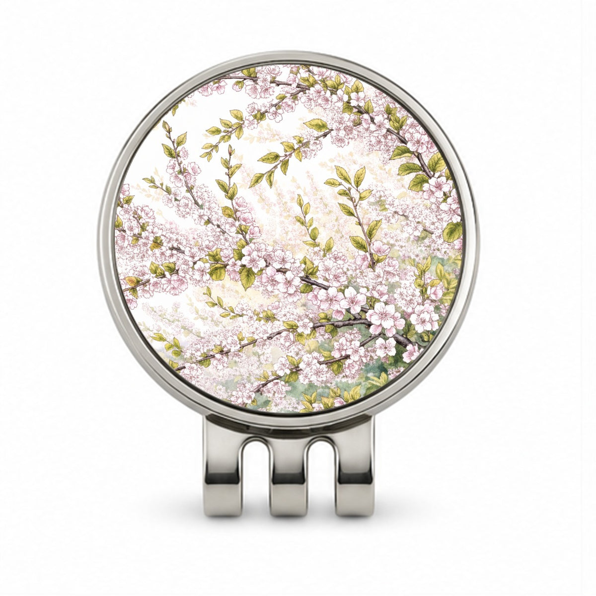 Apple Blossom Branches Golf Hat Clip with Ball Marker