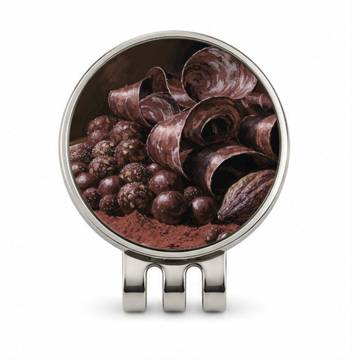 Artisan Chocolate Truffles Golf Hat Clip with Ball Marker