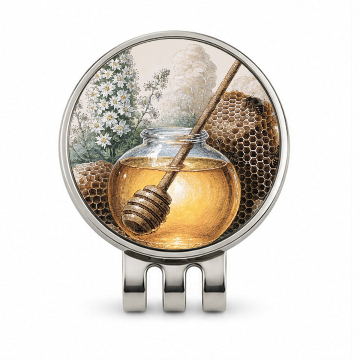 Artisan Honey Harvest Golf Hat Clip with Ball Marker