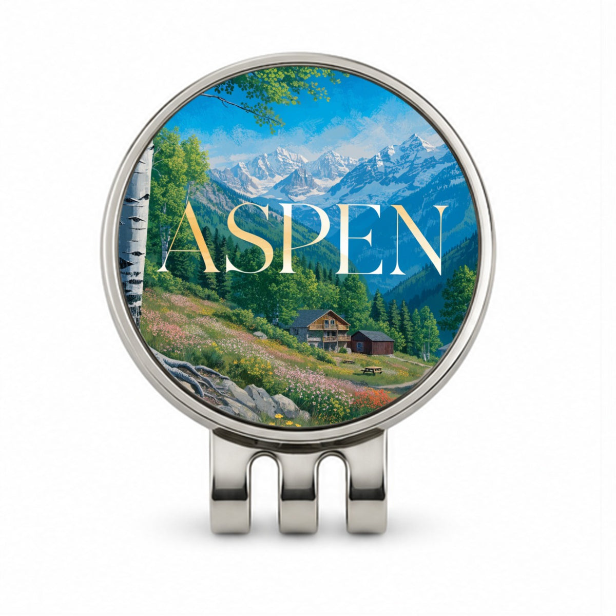 Aspen Colorado Travel Golf Hat Clip with Ball Marker