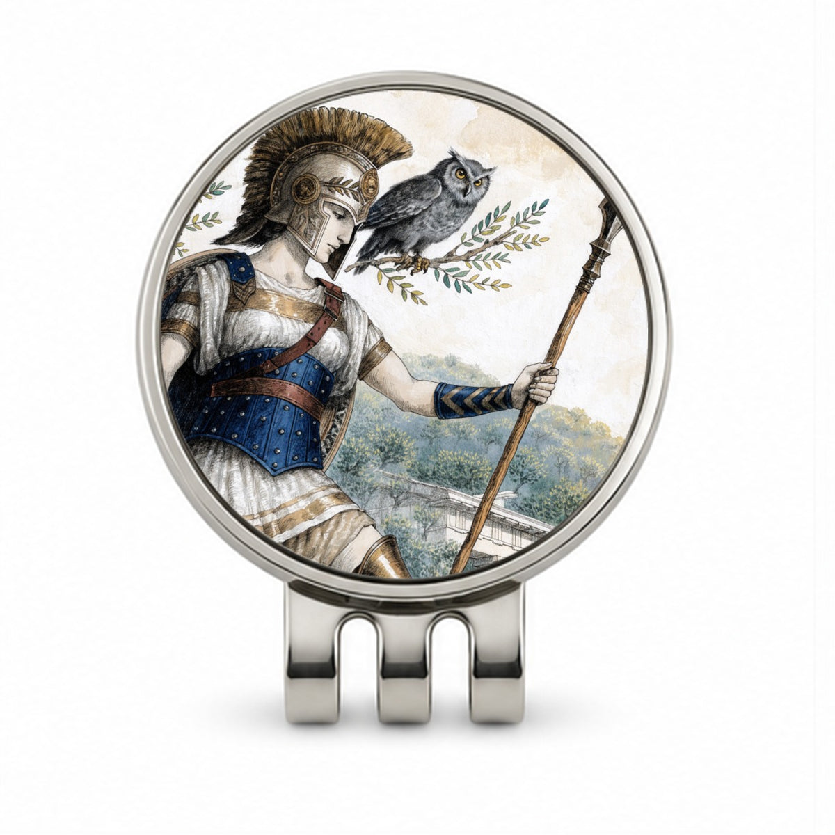 Athena Greek Goddess Golf Hat Clip with Ball Marker