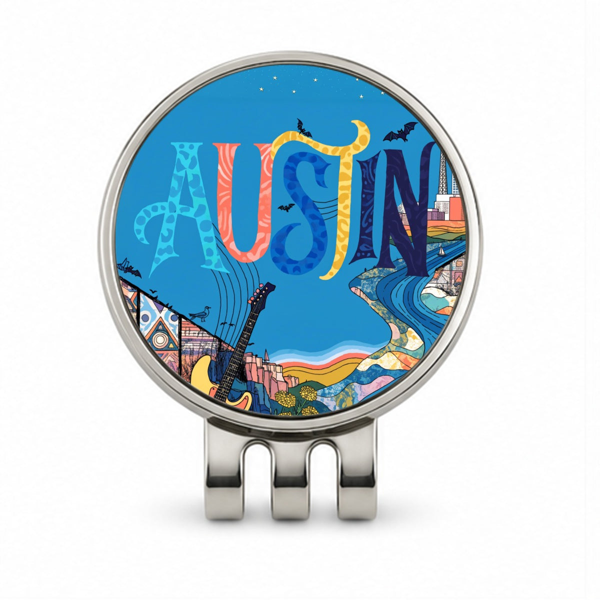 Austin Texas Travel Golf Hat Clip with Ball Marker