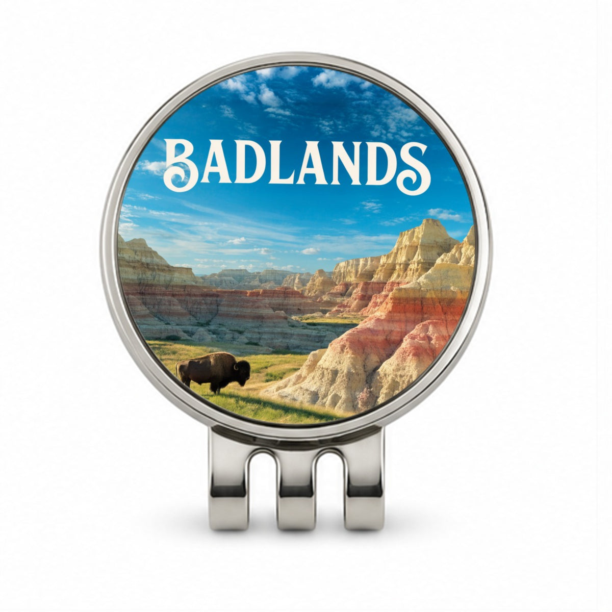 Badlands South Dakota Travel Golf Hat Clip with Ball Marker