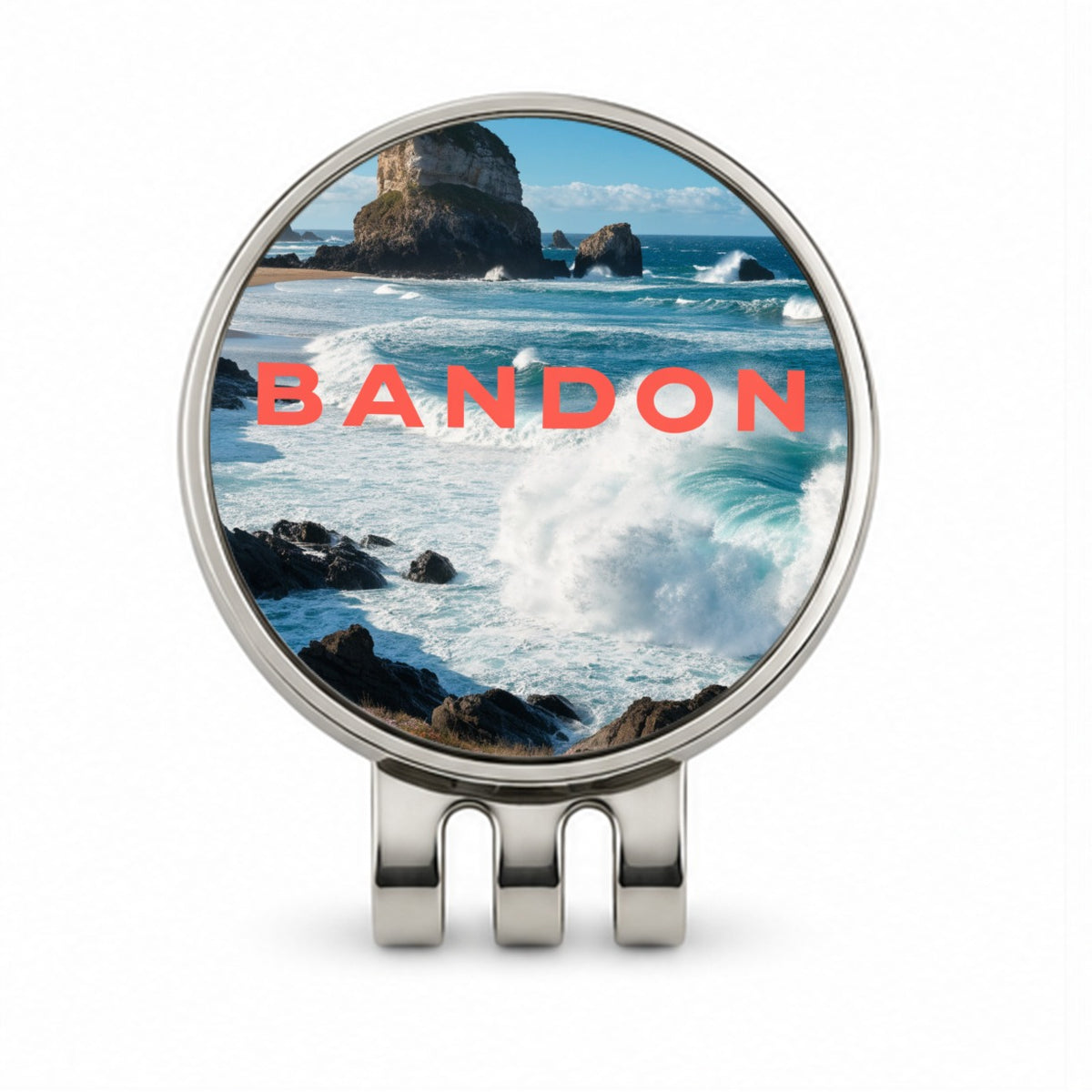 Bandon Oregon Travel Golf Hat Clip with Ball Marker