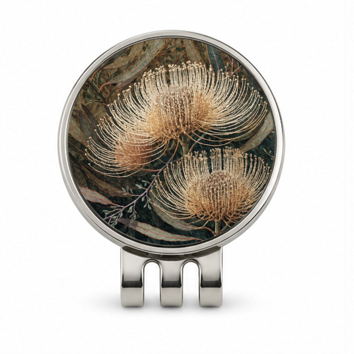 Banksia Australian Botanical Golf Hat Clip with Ball Marker